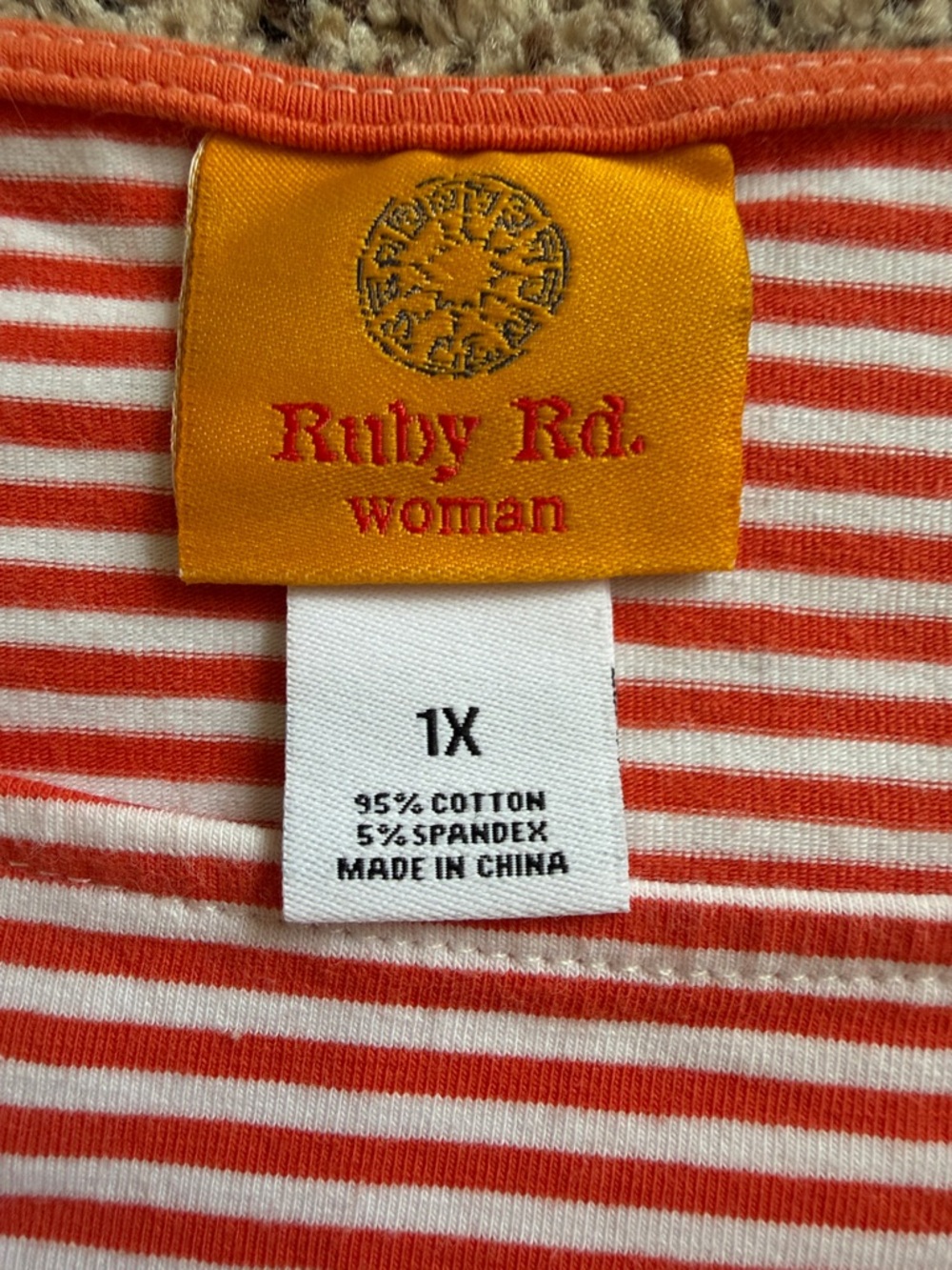 Ruby Rd. Short-Sleeved, Nautical-Style Striped Top - Picture 4 of 6